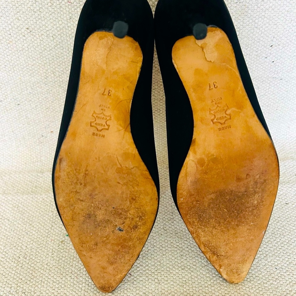 ❤️ Sale ❤️ Manolo Blahnik BB Textile-and-Suede Pump, EUC - Picture 11 of 16